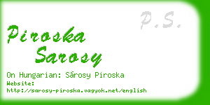 piroska sarosy business card
