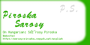 piroska sarosy business card